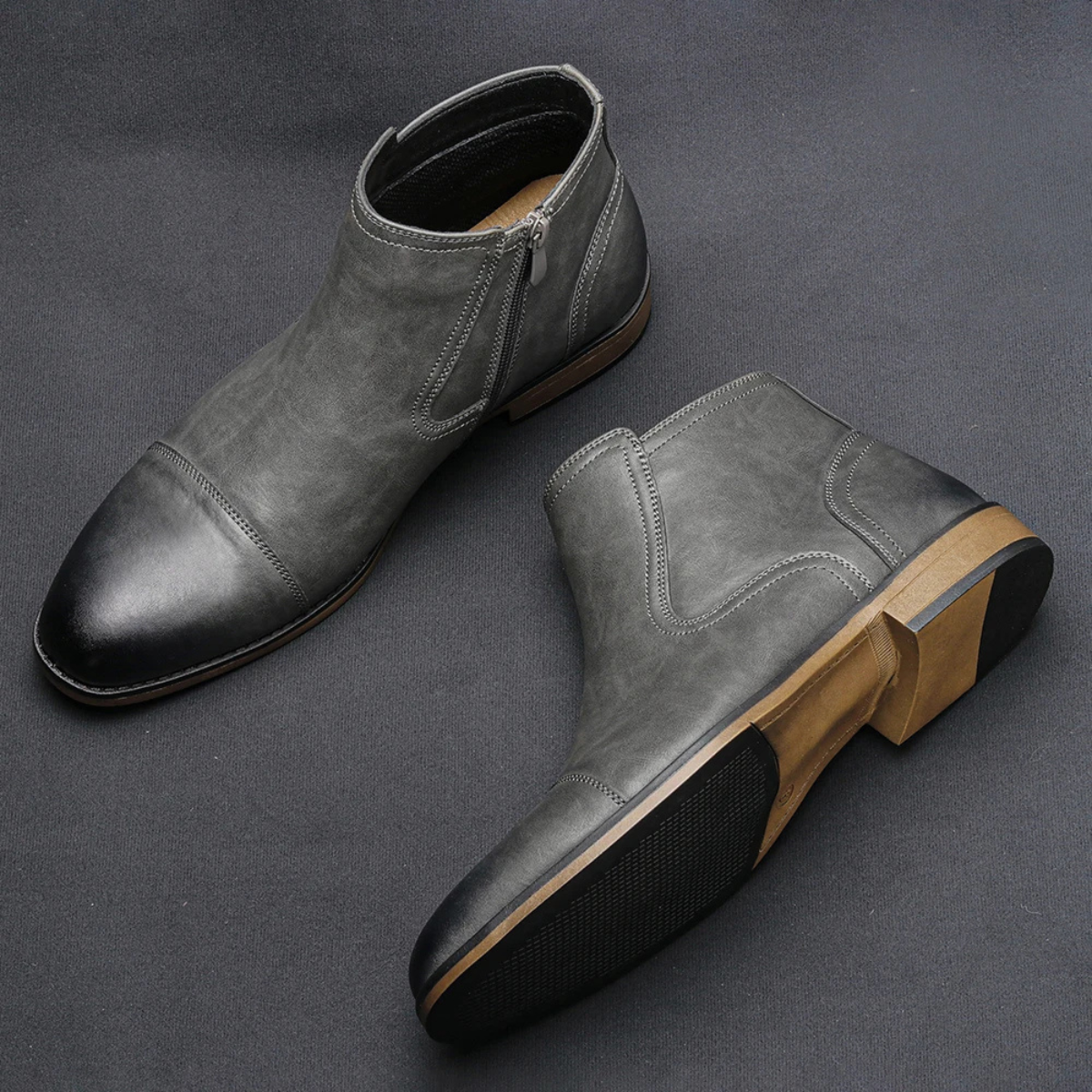 The Rapallo Men’s Classic Side Zip Leather Ankle Boots