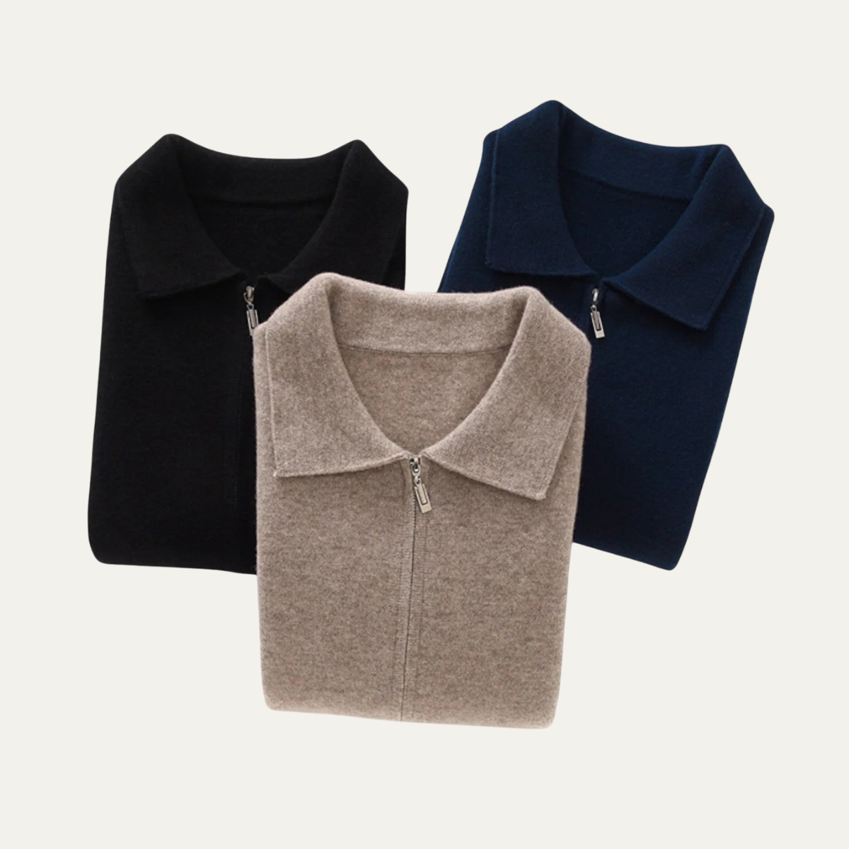 The Roma Men's Luxury Knitted Wool Zip Cardigan