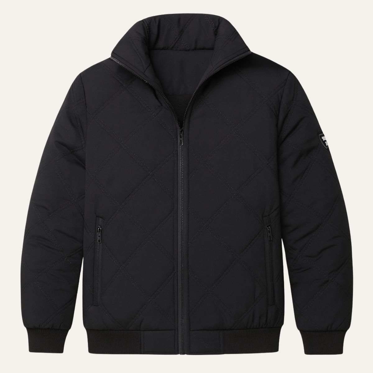 The Alassio Men’s Thick Warm Stand Collar Fleece Lined Quilted Jacket