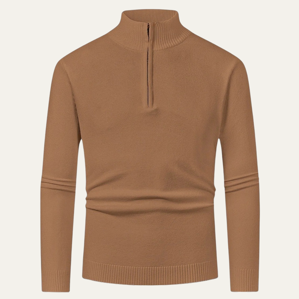 The Chester Men’s Elegant Wool Zip Knit Turtleneck Sweater