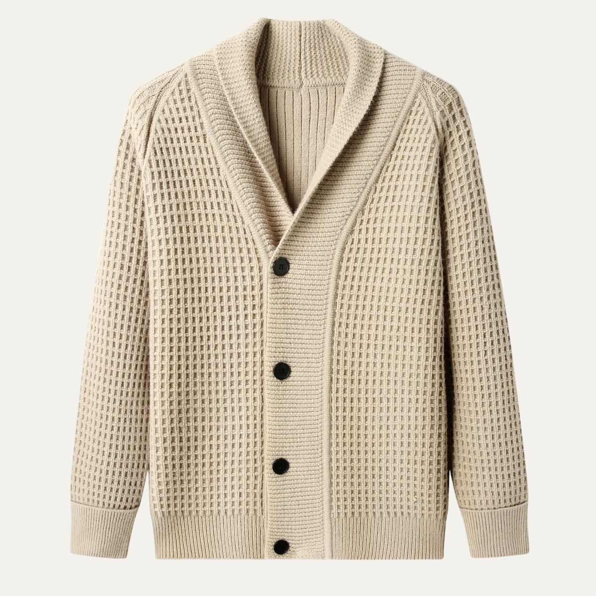 The Hebrides Men&#39;s Chunky Knit  Shawl Collar Cardigan