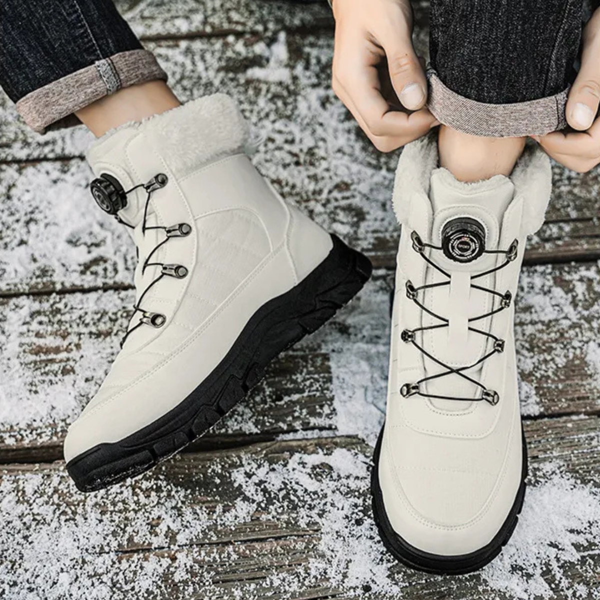 The Tarquinia Men’s Winter Warm Fur Lined High Top Anti Slip Snow Boots