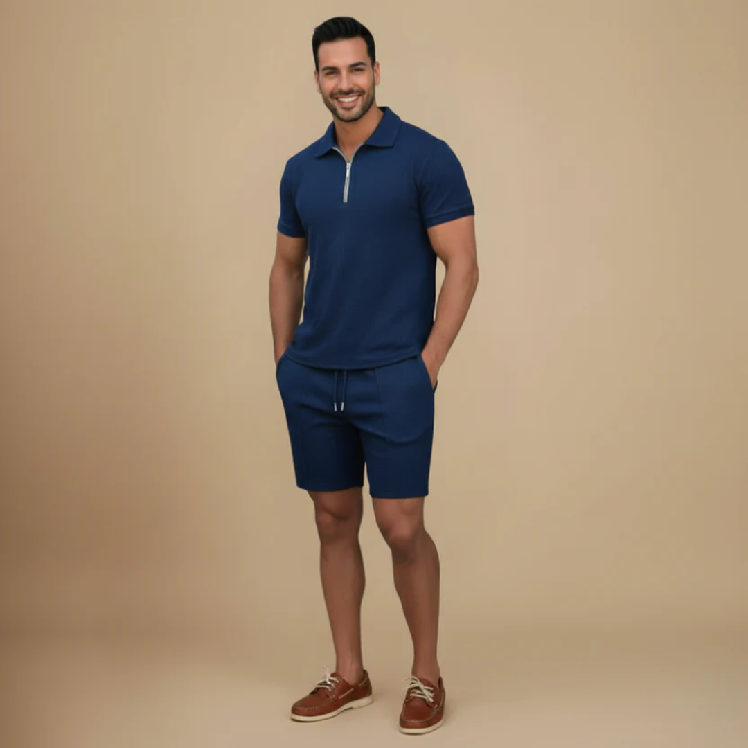 The Novi Men's Polo and Shorts Summer Set