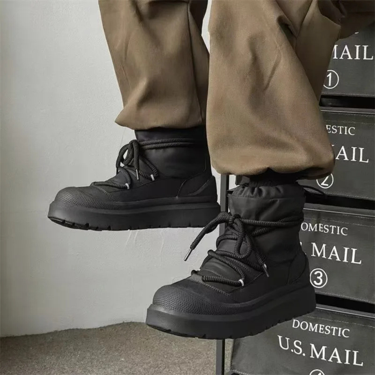 The Ladispoli Men’s Winter Fur Lined Anti Slip Casual Ankle Snow Boots