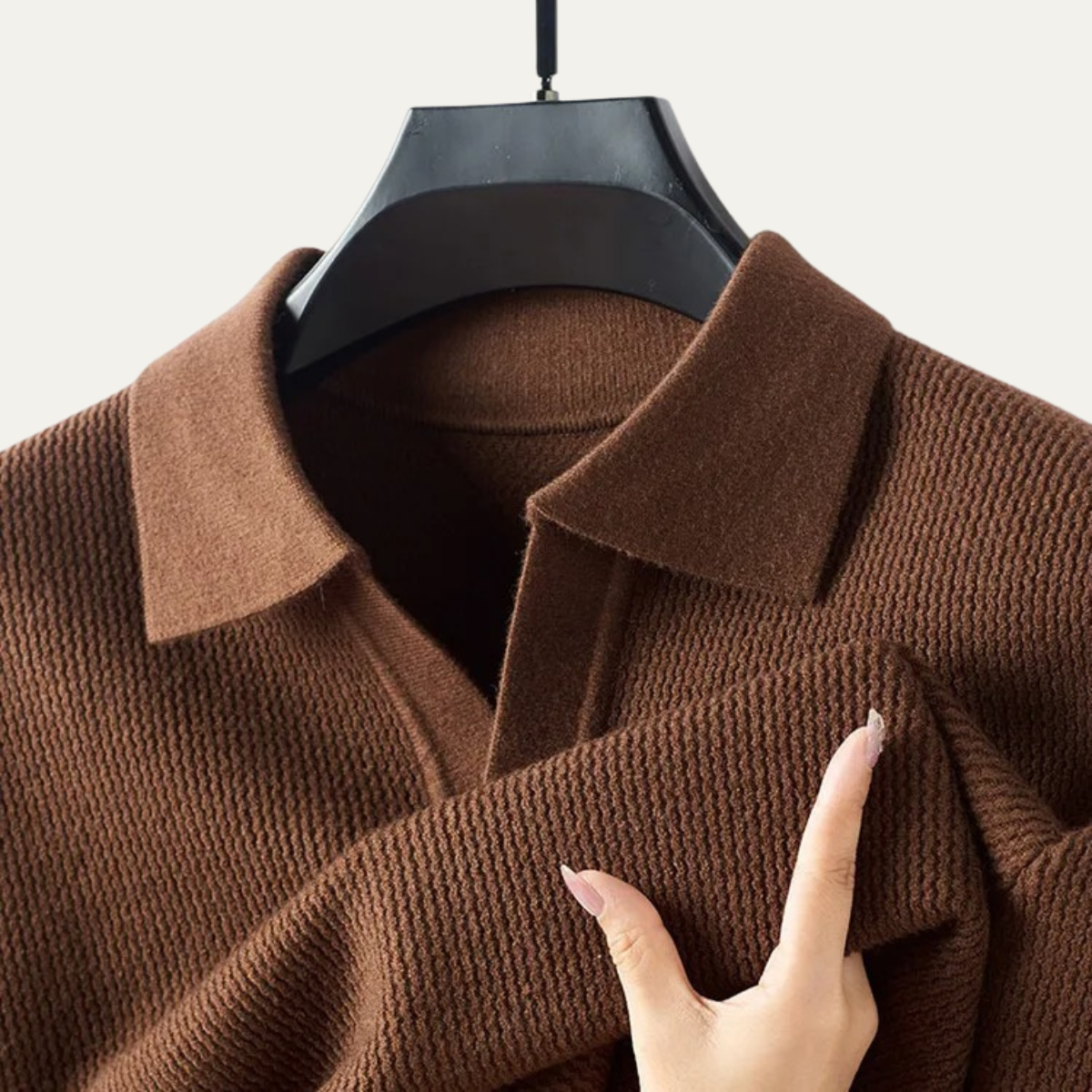 The Moncalvo Men’s Cashmere Knit Shirt Collar Sweater