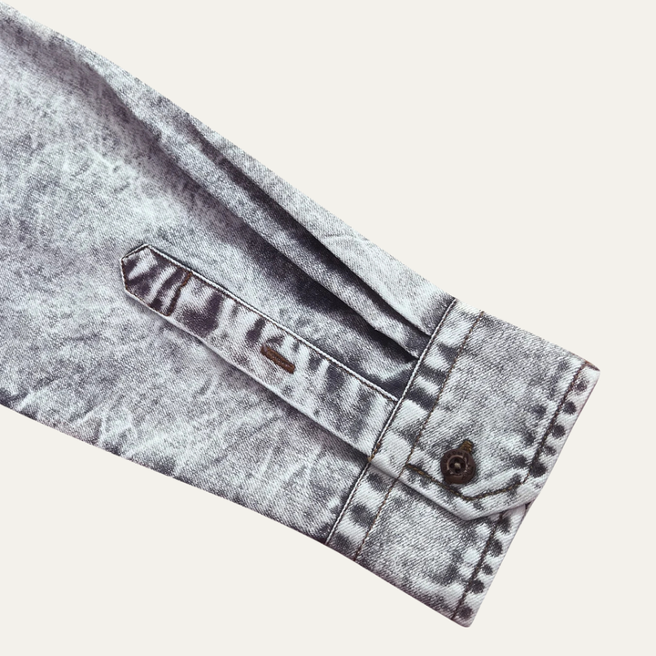 The Fairbrook Men’s Light Gray Vintage Tie Dye Denim Shirt