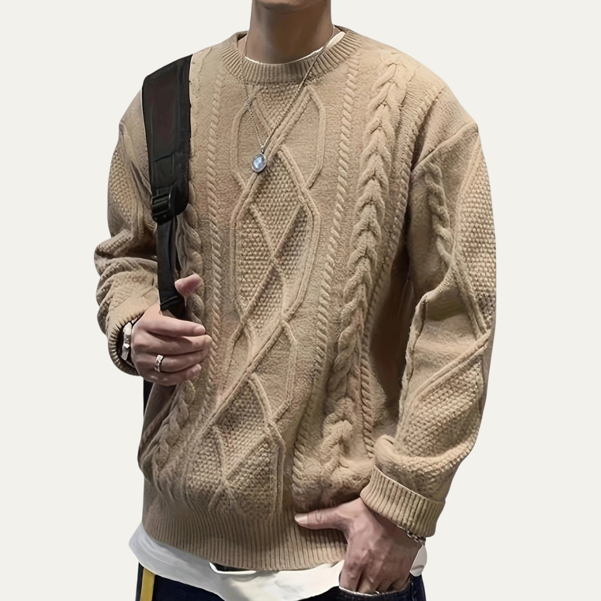 The Aberdeen Men’s Warm Chunky Fisherman Cable Knit Winter Sweater