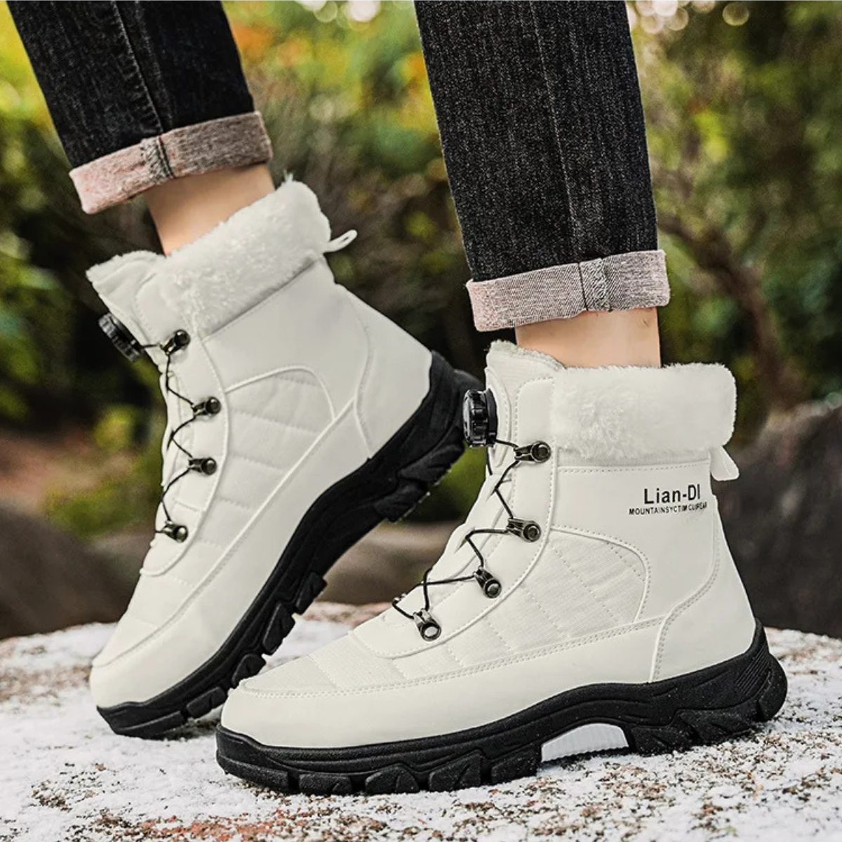 The Tarquinia Men’s Winter Warm Fur Lined High Top Anti Slip Snow Boots