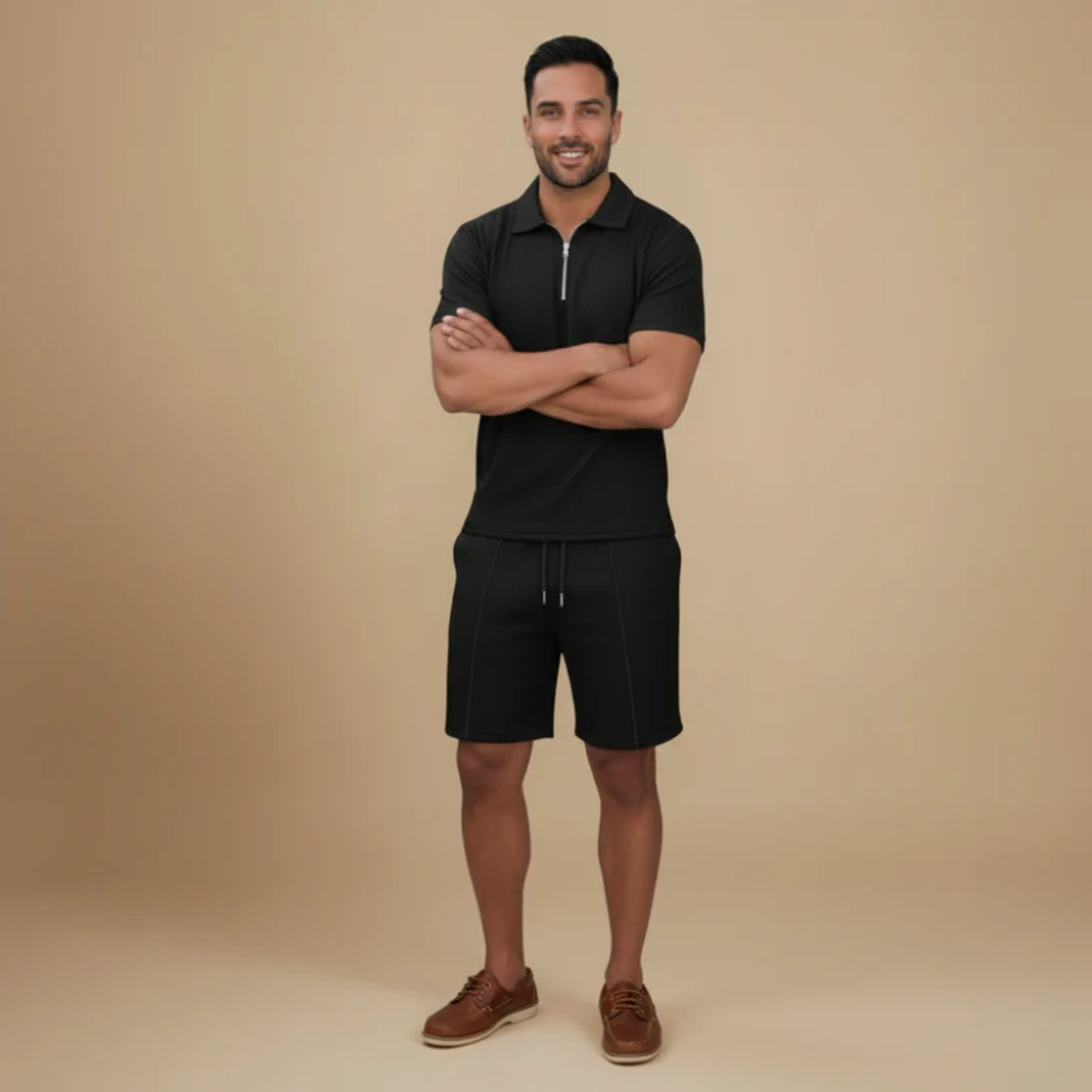 The Novi Men's Polo and Shorts Summer Set
