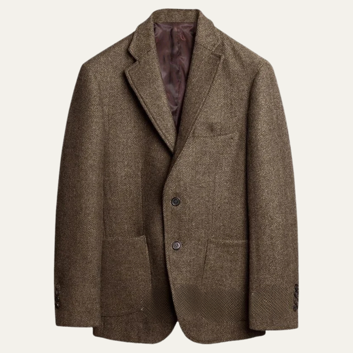 The Bonn Men’s Herringbone Wool Look Tweed Style Blazer