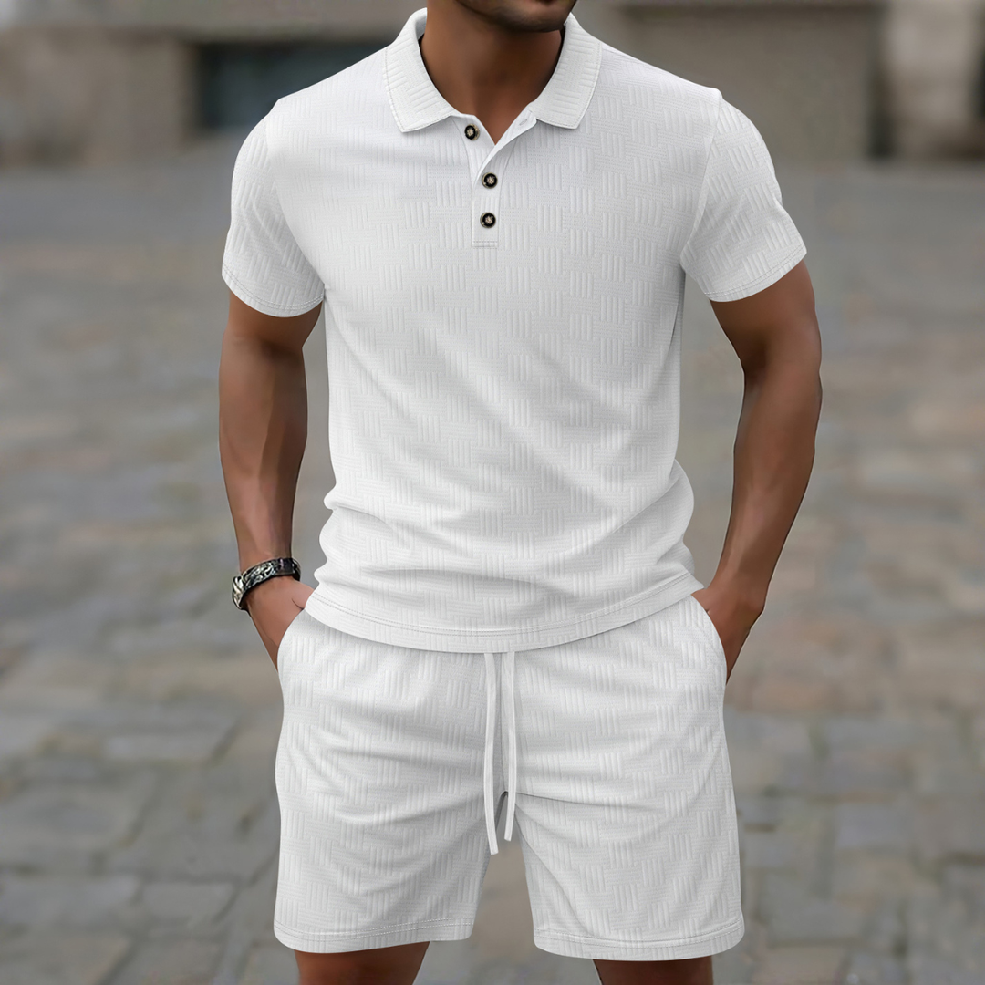 The Elwood Men’s Casual Polo Shirt and Shorts Set – Summer Two Piece Outfit