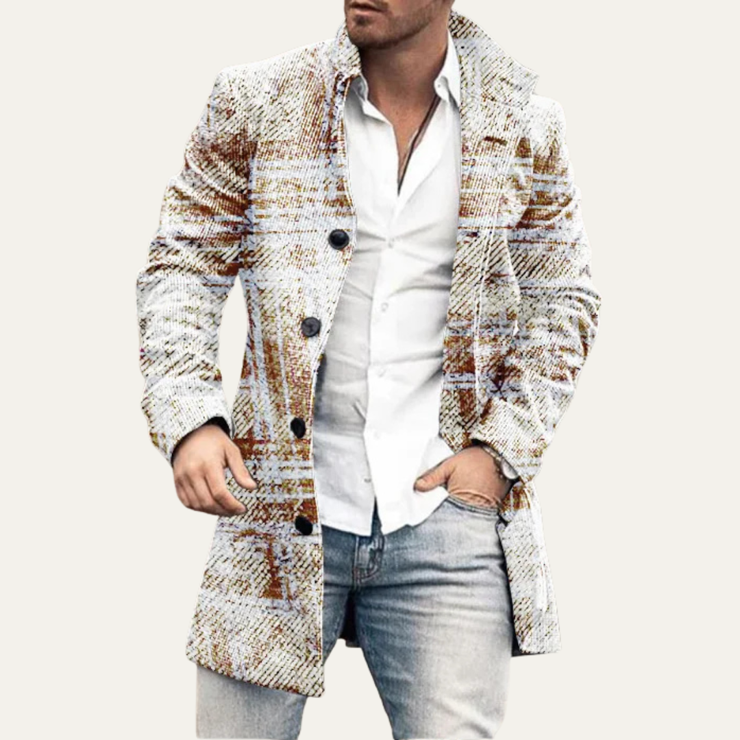 The Glenhaven Men's Colorful Patchwork Long Coat