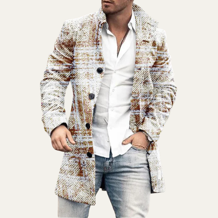 The Glenhaven Men's Colorful Patchwork Long Coat