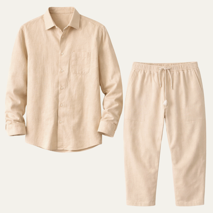 The Brookfield Men’s Casual Breathable Summer Set – Shirt & Pants Set
