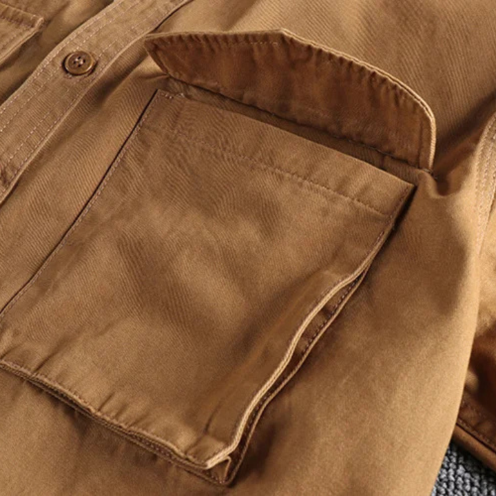 The Bellwood Men’s Vintage Canvas Cargo Shirt Jacket