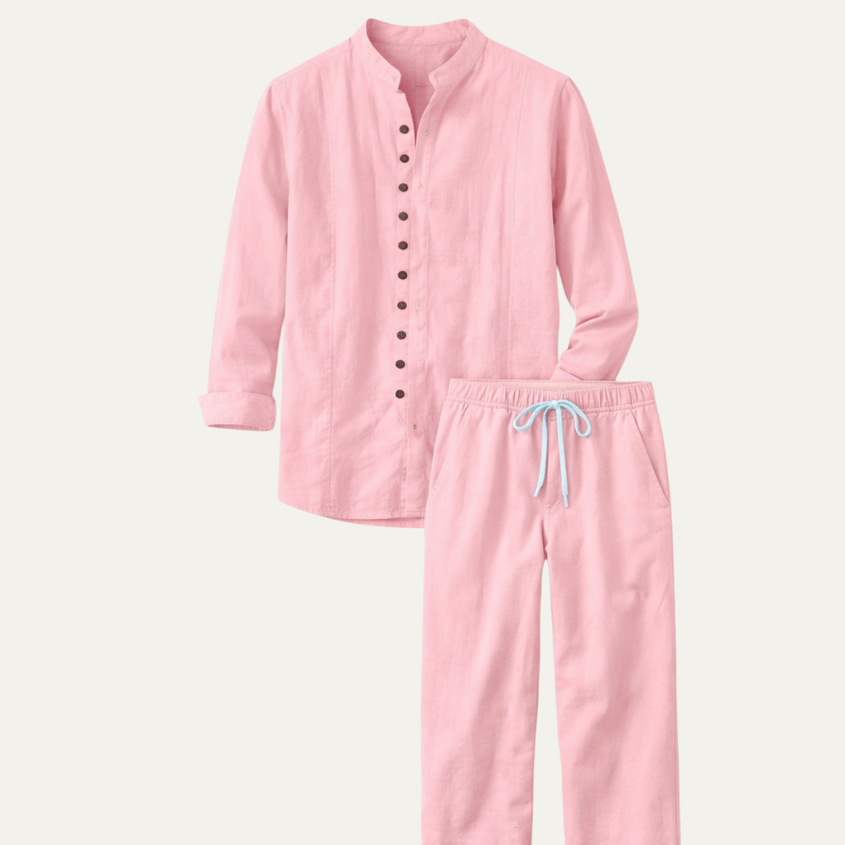 The Woodmere Men’s Retro Cotton & Linen Set – Shirt & Pants