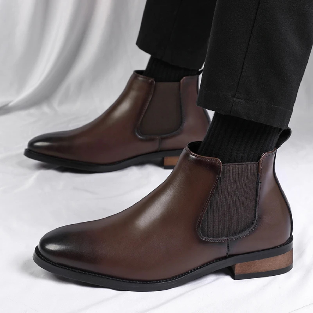 The Treviso Men’s Smart Leather Ankle Chelsea Boots