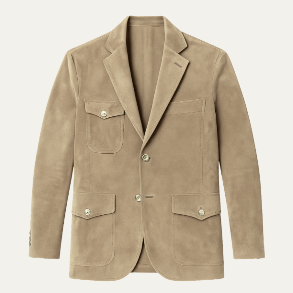The Timberlake Men's Retro Tan Suede Blazer with Pockets