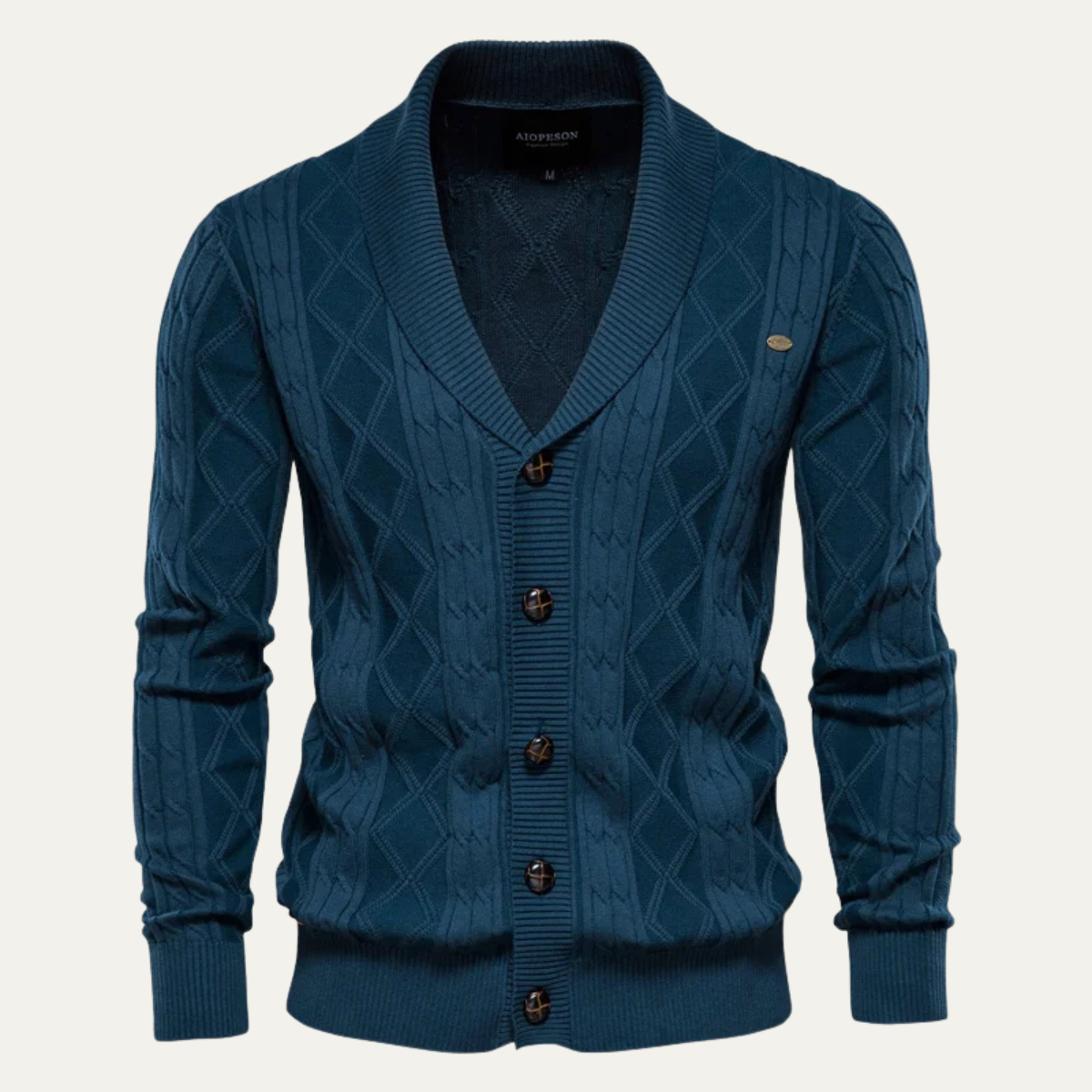 The Brecon Men's Cable Knit Button Front Cardigan