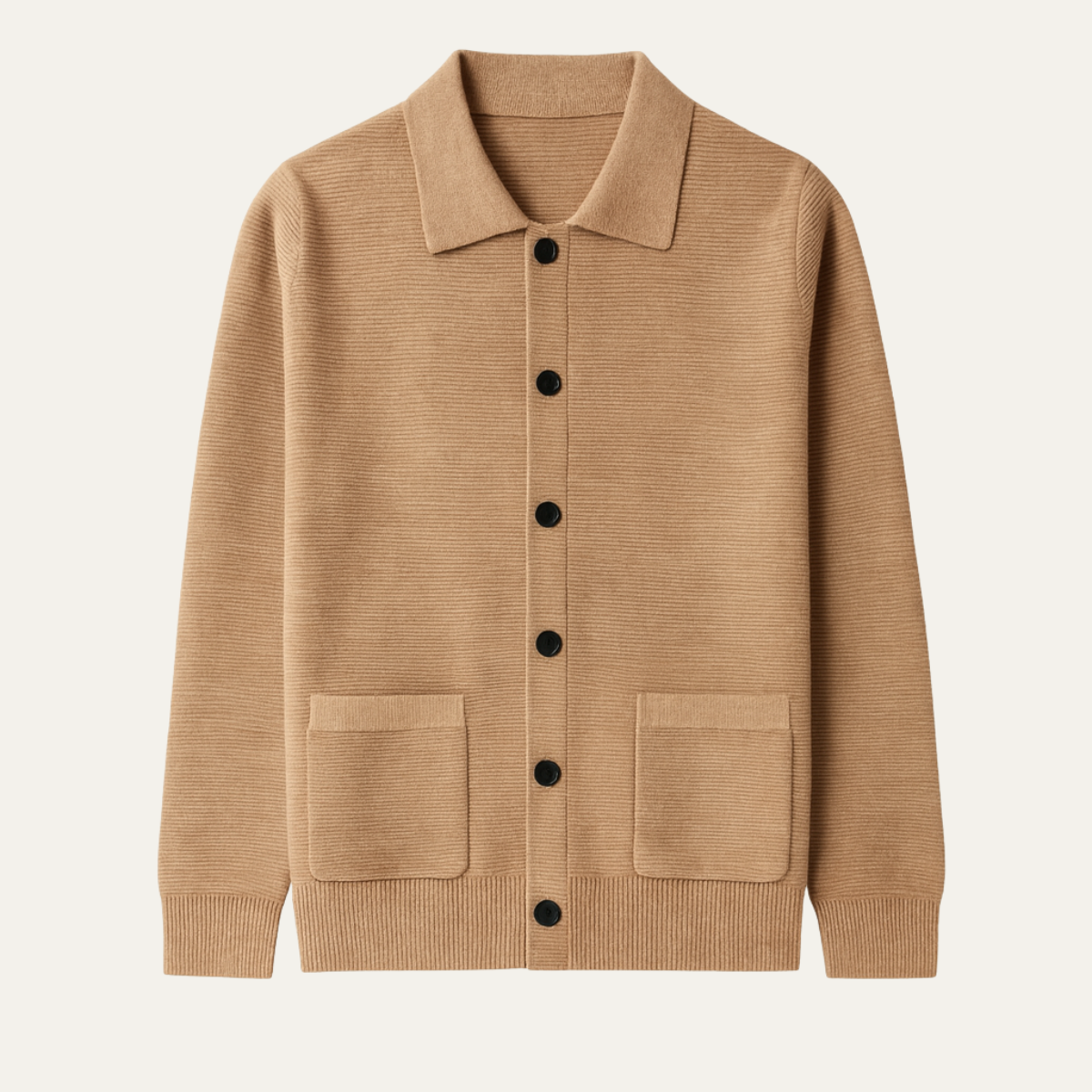 The Skye Men’s Knit Button Front Cardigan with Turn Down Collar