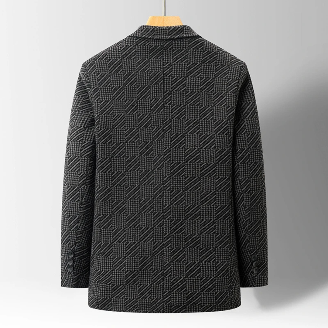 The Bremen Men’s Thick Warm Fur Lined Patterned Chenille Blazer