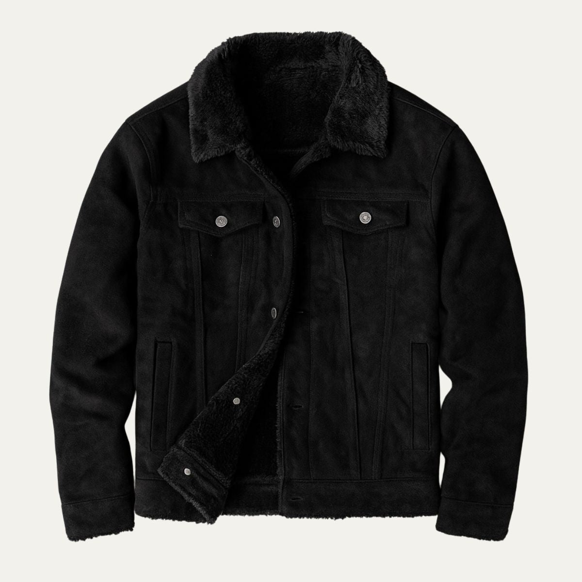 The Quebec Fleece Lined Suede Leather Jacket for Men
