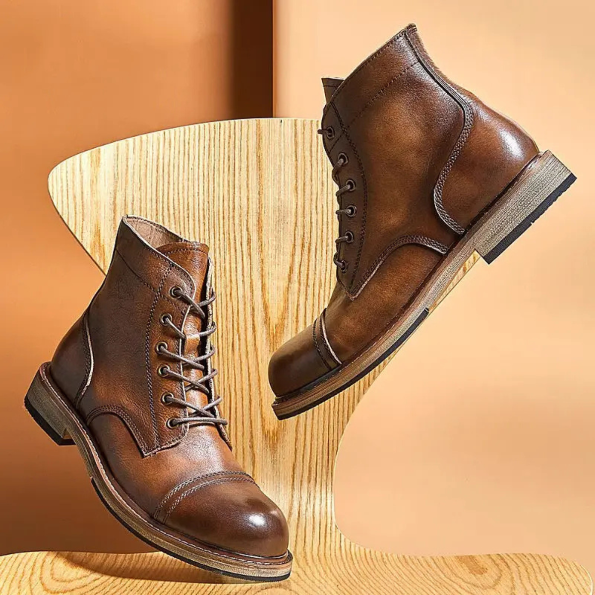 The Mantova Men's High Top Trendy Retro Leather Boots