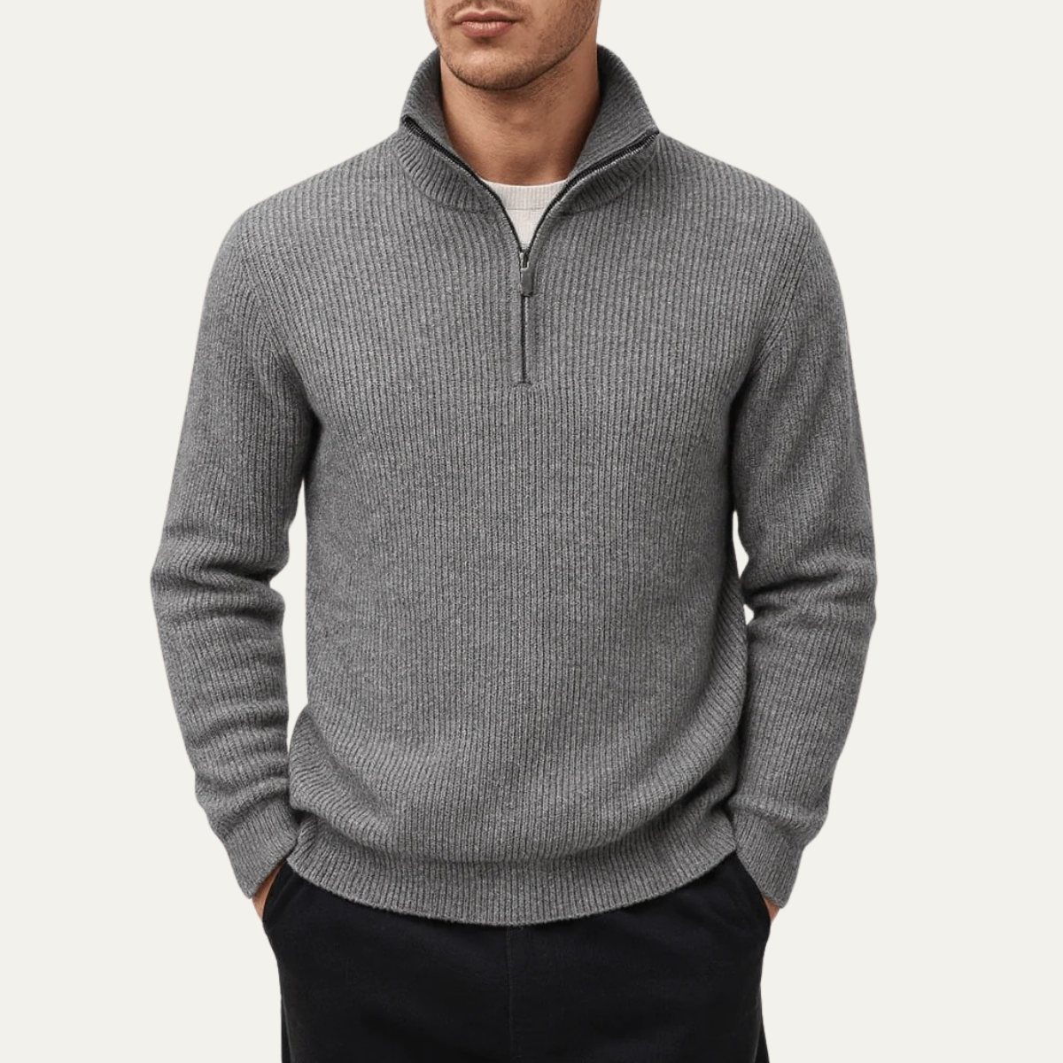 The Wendover Men's Quarter Zip Knitted Sweater