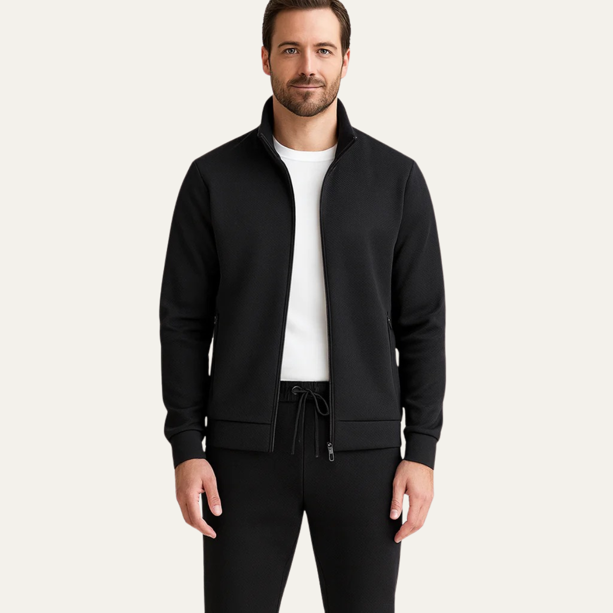 The Campobasso Men’s Slim Fit Tracksuit Set – Zip Up Jacket & Joggers