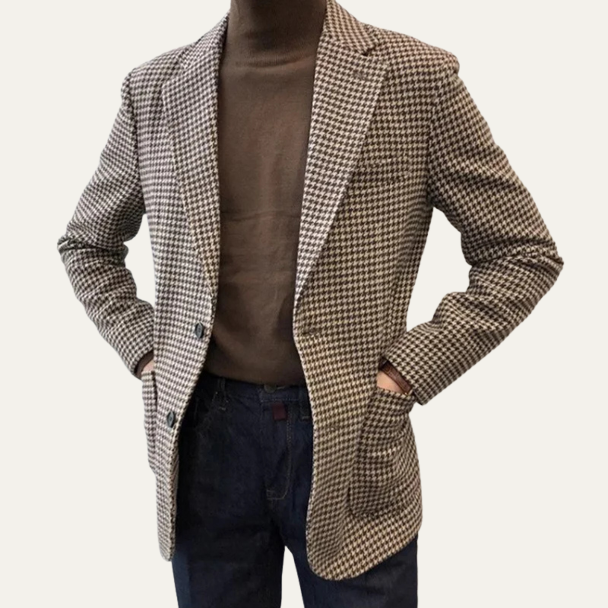 The Lezzeno Men’s Casual Retro Tweed Wool Blazer Jacket