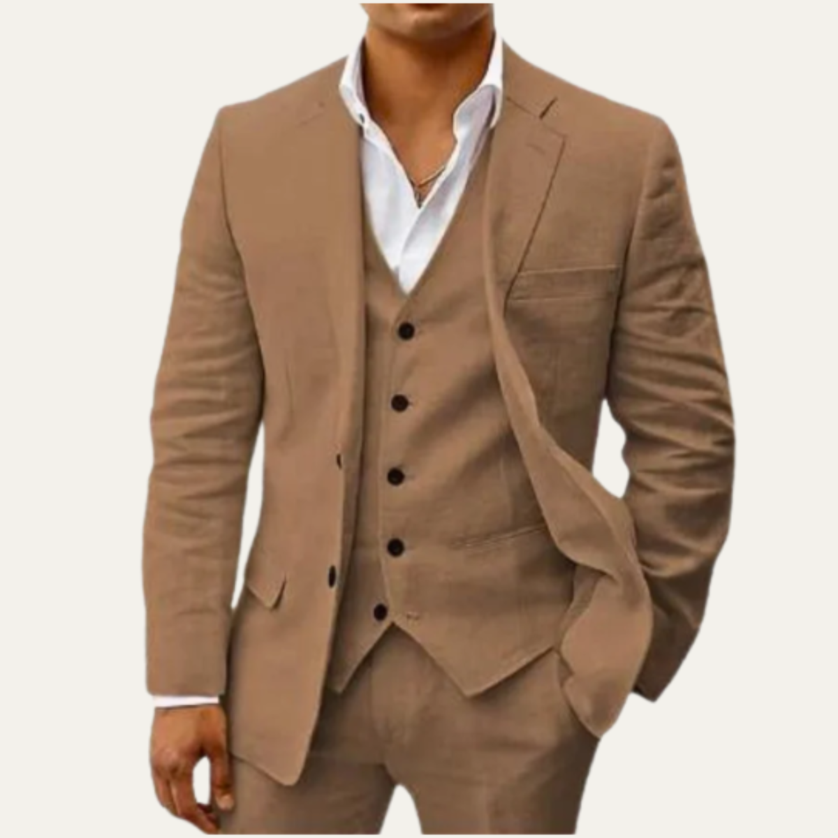 The Oakridge Men’s 3 Piece Linen Suit – Classic Breathable Summer Set