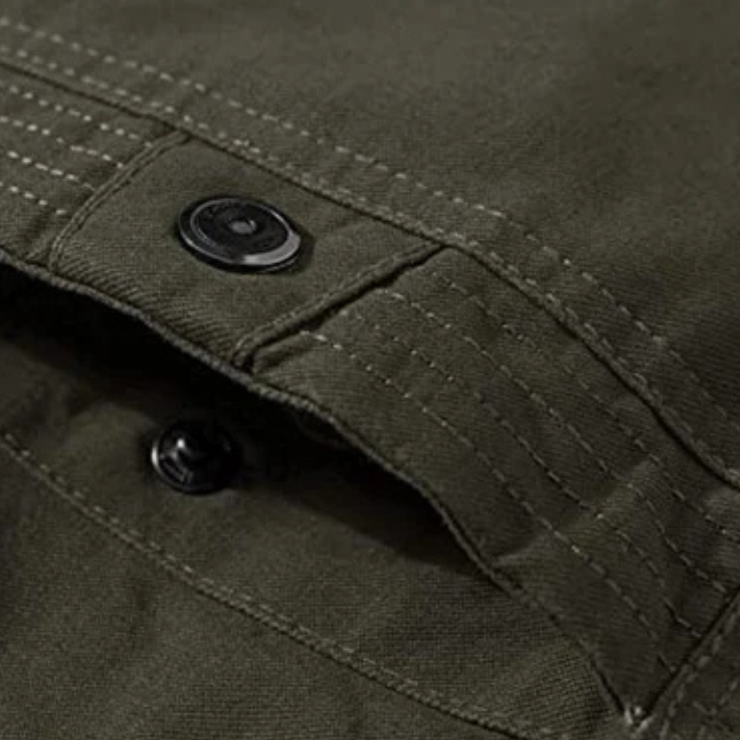 The Macerata Men’s Thermal Military Style Zip-Up Fleece Lined Jacket