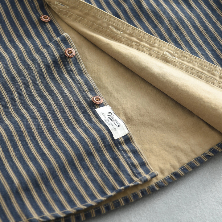 The Brookland Men’s Classic Striped Casual Button Down Shirt