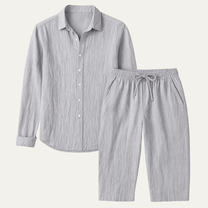 The Cumberland Men’s Linen Shirt & Wide Leg Pants Set – Casual Beach Outfit