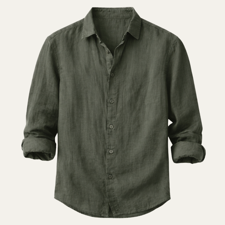 The Pinecrest Fall Men’s Casual Lightweight Linen Blend Button Down Shirt