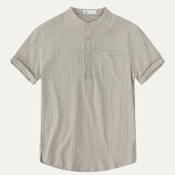 The Inverness Men’s Soft Cotton Linen Henley Shirt