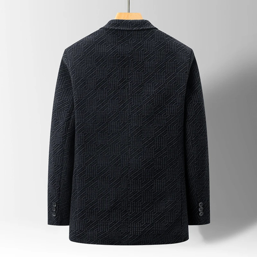 The Bremen Men’s Thick Warm Fur Lined Patterned Chenille Blazer