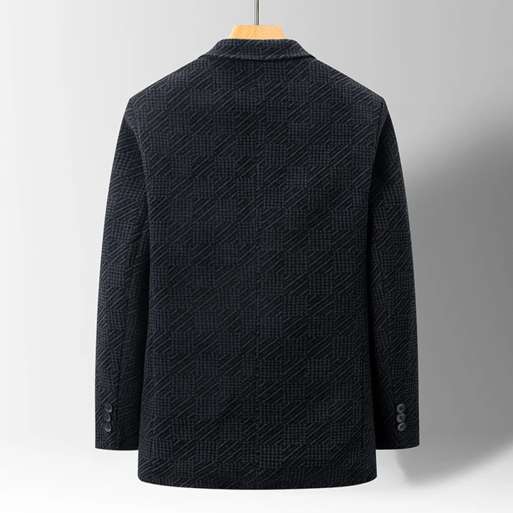 The Bremen Men’s Thick Warm Fur Lined Patterned Chenille Blazer