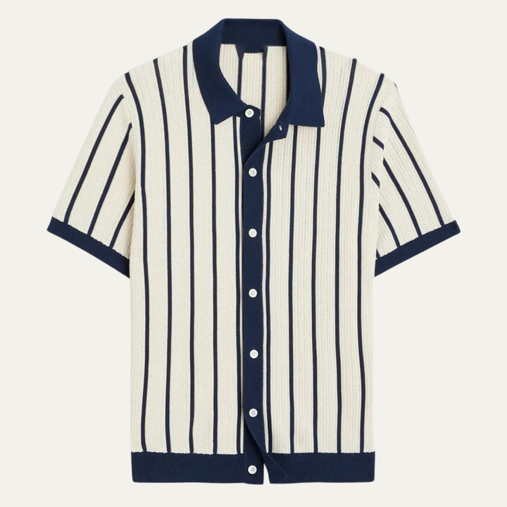 The Belgravia Men’s Smart Casual Striped Knit Polo Shirt