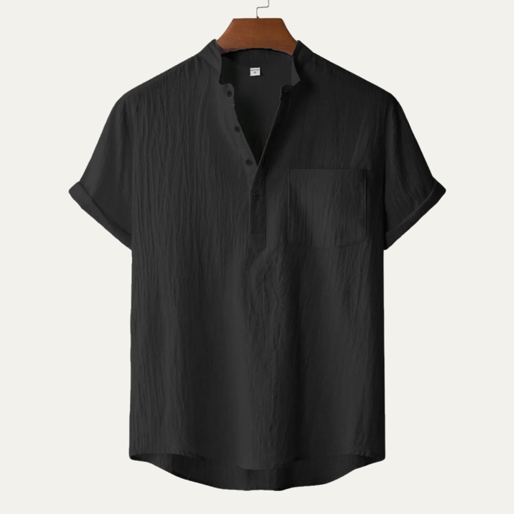 The Regent Men’s Summer Cotton Linen Henley Shirt