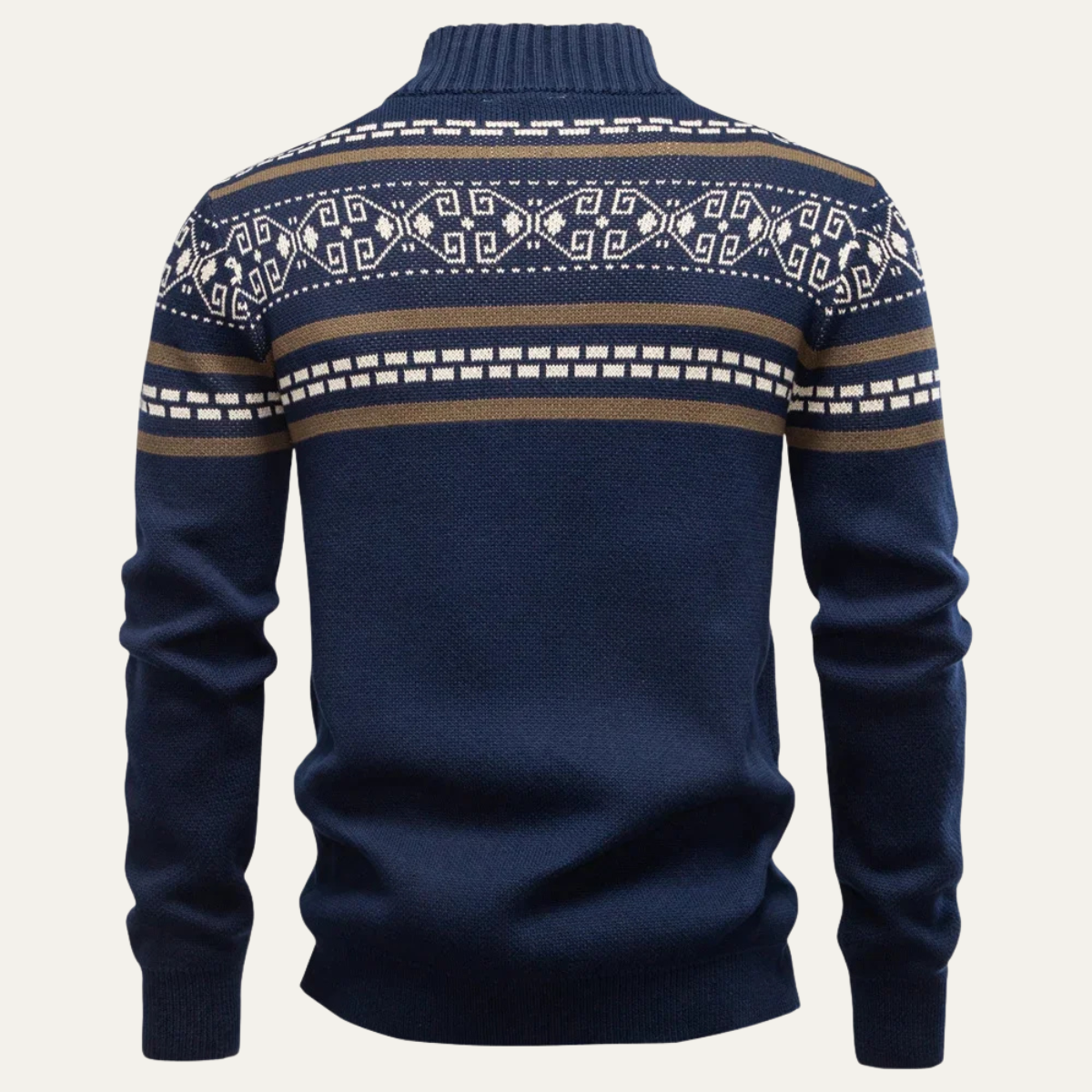 The Chepstow Men's Patterned Knit Zip Up Winter Cardigan