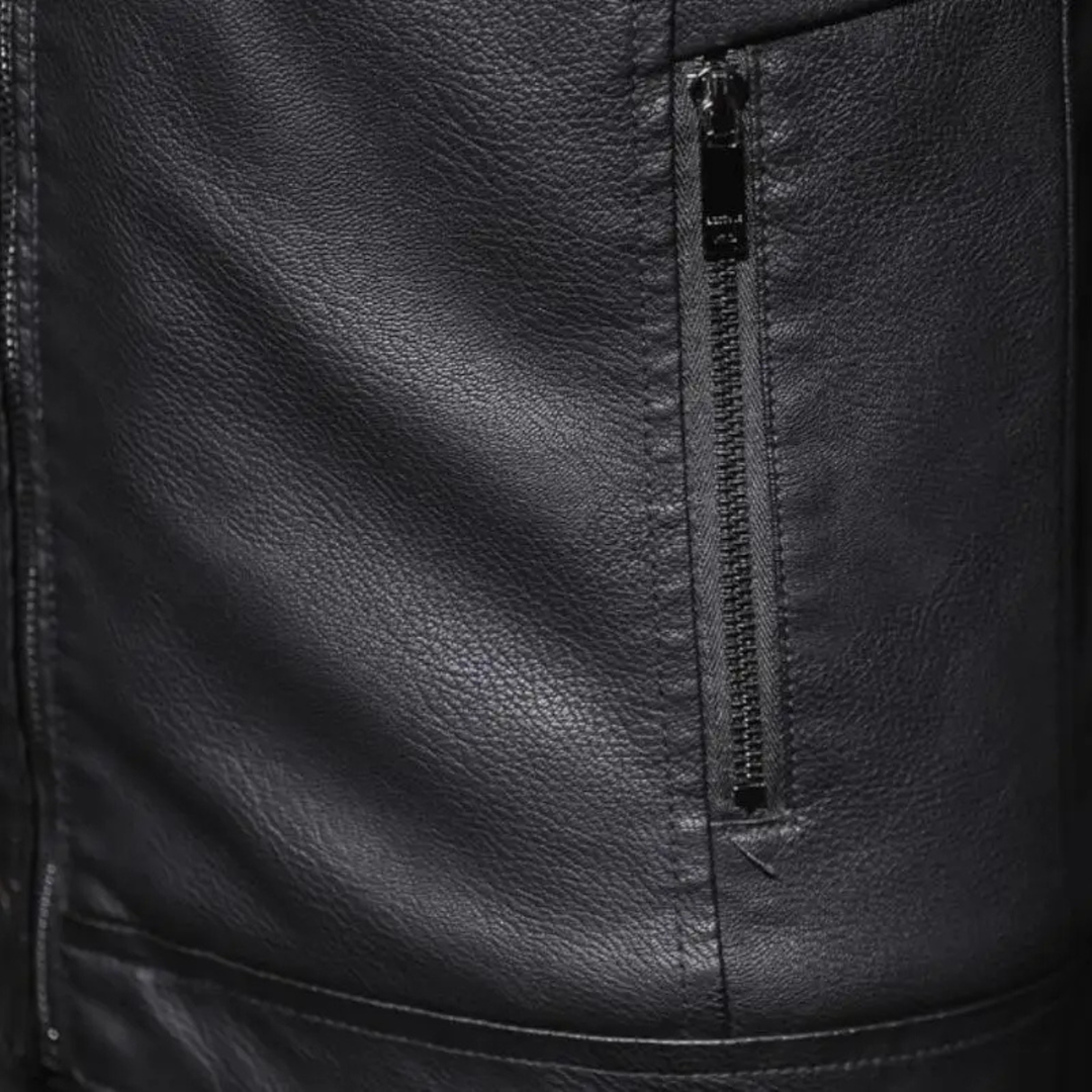 The Menton Men’s Winter Fleece Lined Leather Shearling Jacket