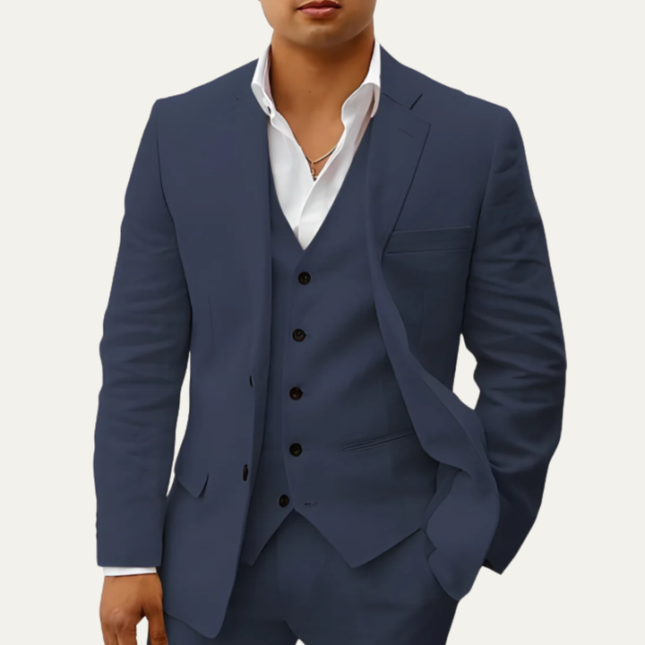 The Oakridge Men’s 3 Piece Cotton Suit – Classic Breathable Summer Set