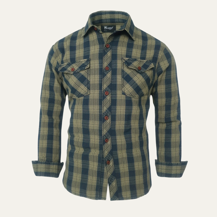 The Hawthorne Creek Men’s Vintage Plaid Denim Shirt Jacket