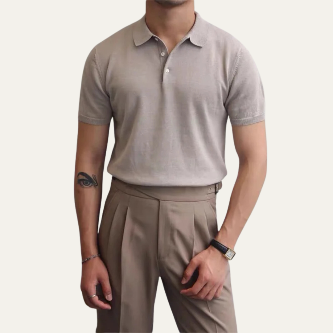 The Otranto Men’s Business Casual Knitted Polo Shirt
