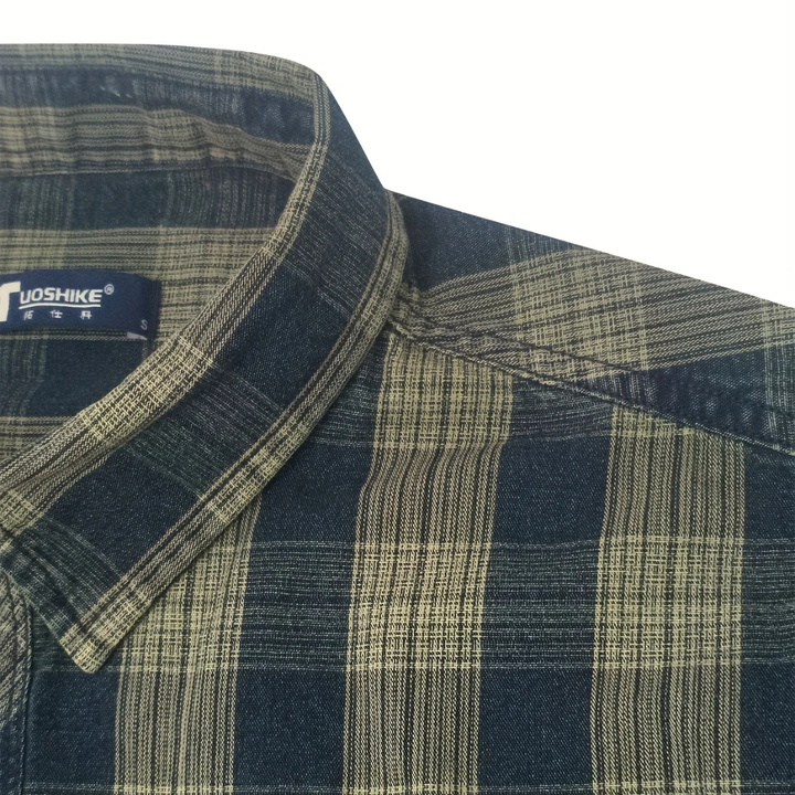 The Hawthorne Creek Men’s Vintage Plaid Denim Shirt Jacket