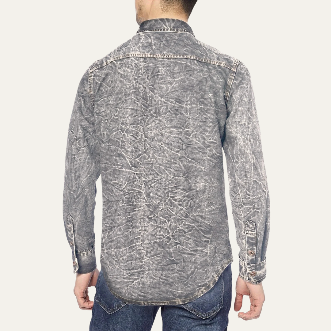 The Windcrest Men’s Casual Button Up Vintage Denim Shirt