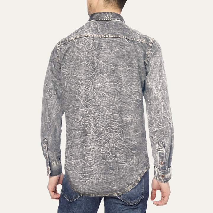 The Windcrest Men’s Casual Button Up Vintage Denim Shirt