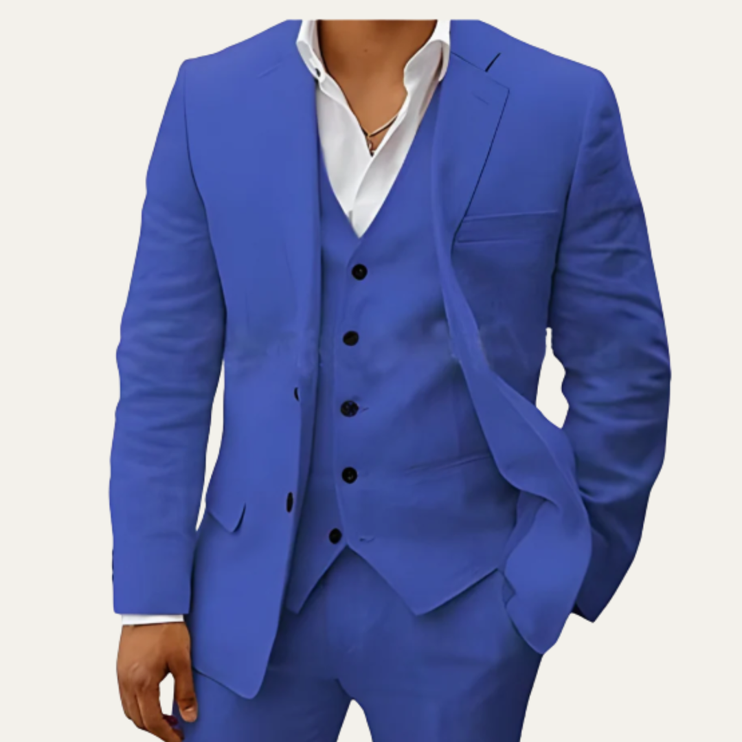The Oakridge Men’s 3 Piece Cotton Suit – Classic Breathable Summer Set