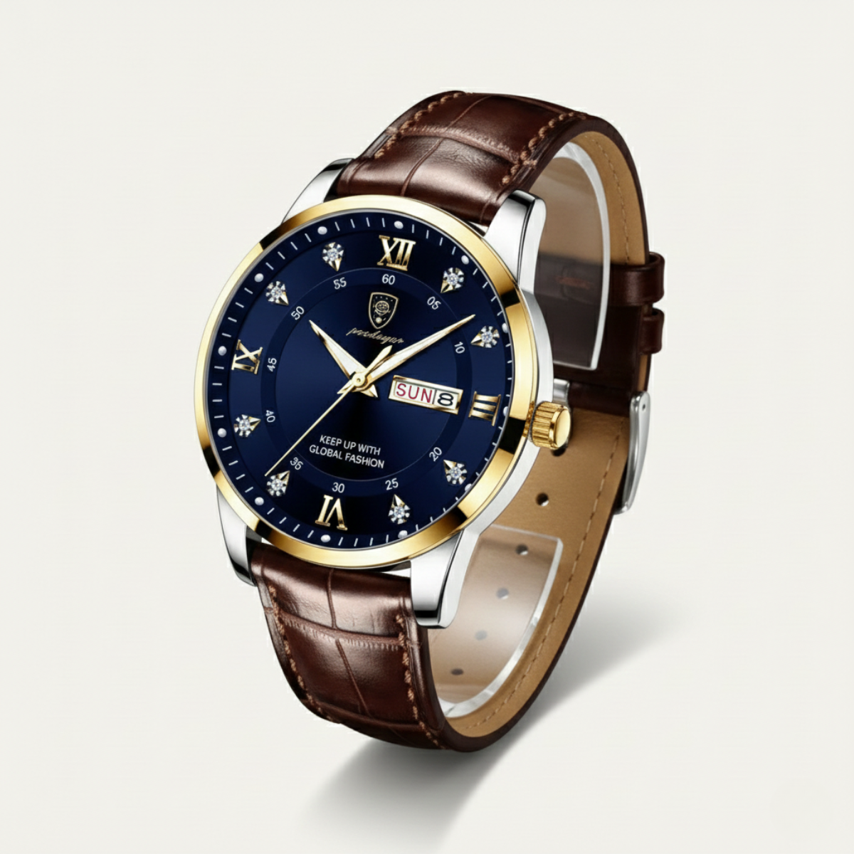 The Paris by Night Luxury Classic Men’s Watch – Premium Leather Strap